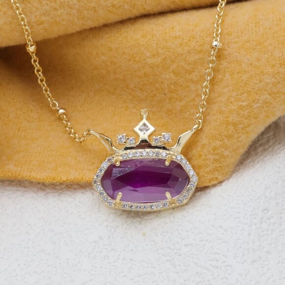 Kendra Scott Disney Elisa Collection. Gold Mauve Mother Pearl 'Caring' Necklace - Picture 2 of 2